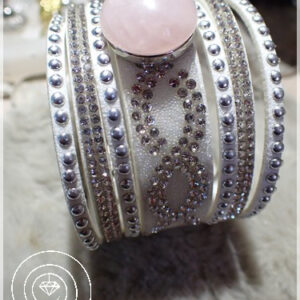 Quartz rose et cuir